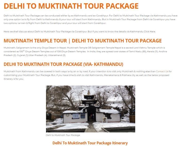 MUKTINATH TOUR PACKAGES FROM DELHI